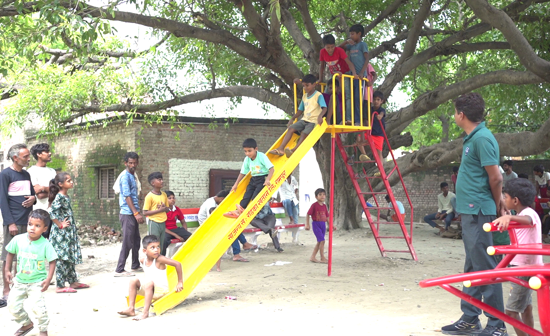 Radico creates waves of happiness and good health in Rampur by installing swings for children and gym equipment for residents.